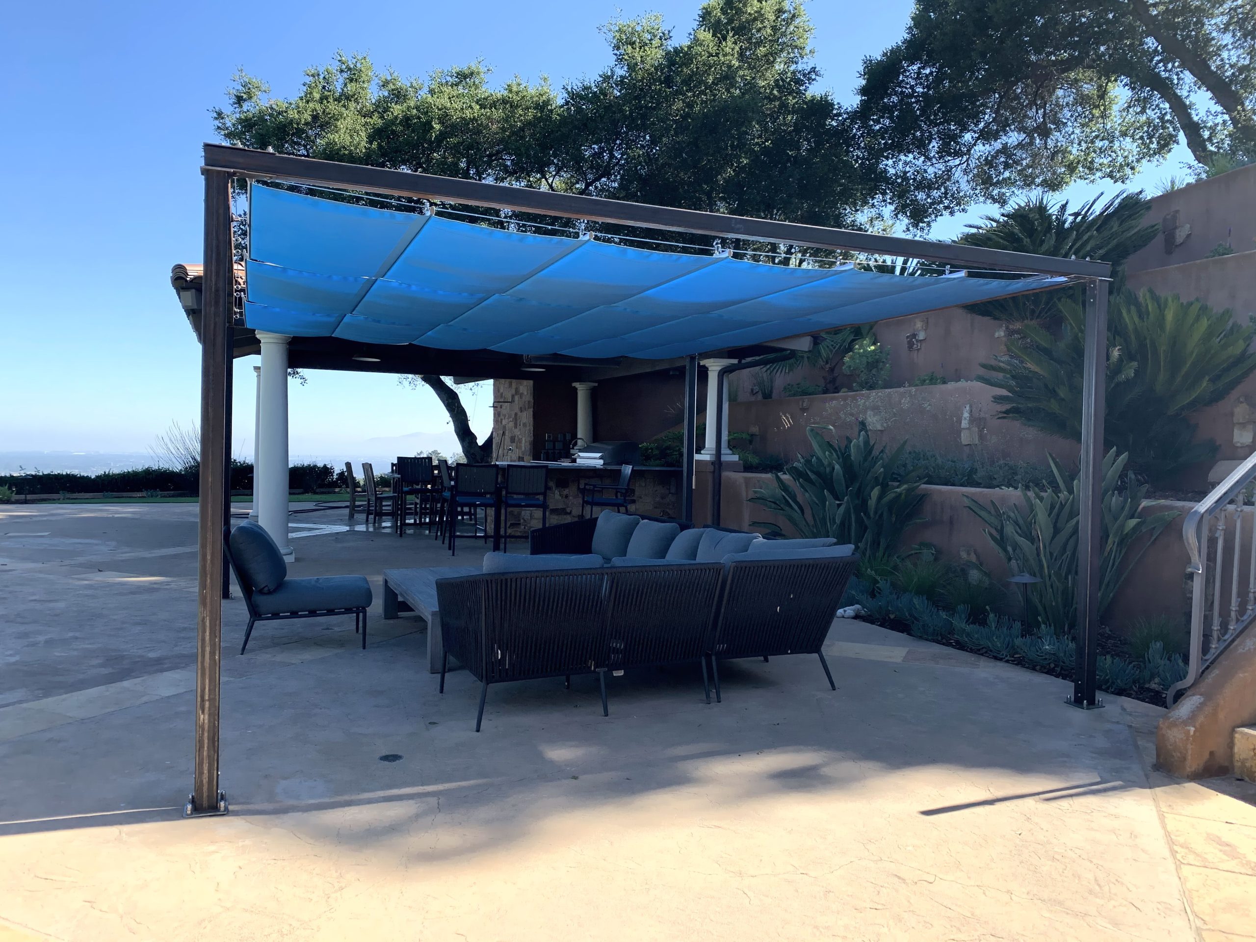Sunset Canvas & Awning - Fabric Awnings, Retractable Awnings, Canopies & Shading Structures, Infinity Canopy System, Arcadia Louvered Shading System