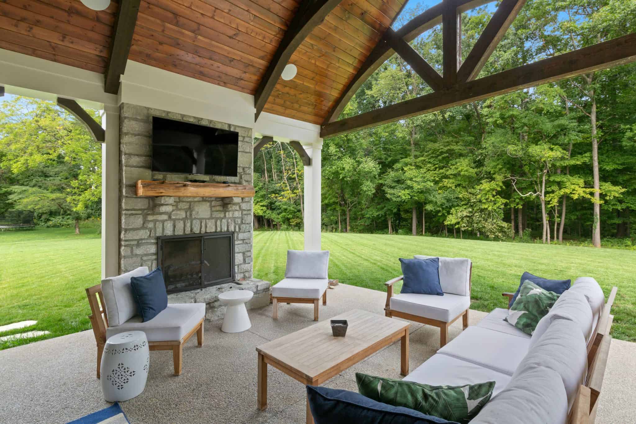 Timber Frame Adds Charm to Indian Hill Custom Home - Hensley Custom Building Group