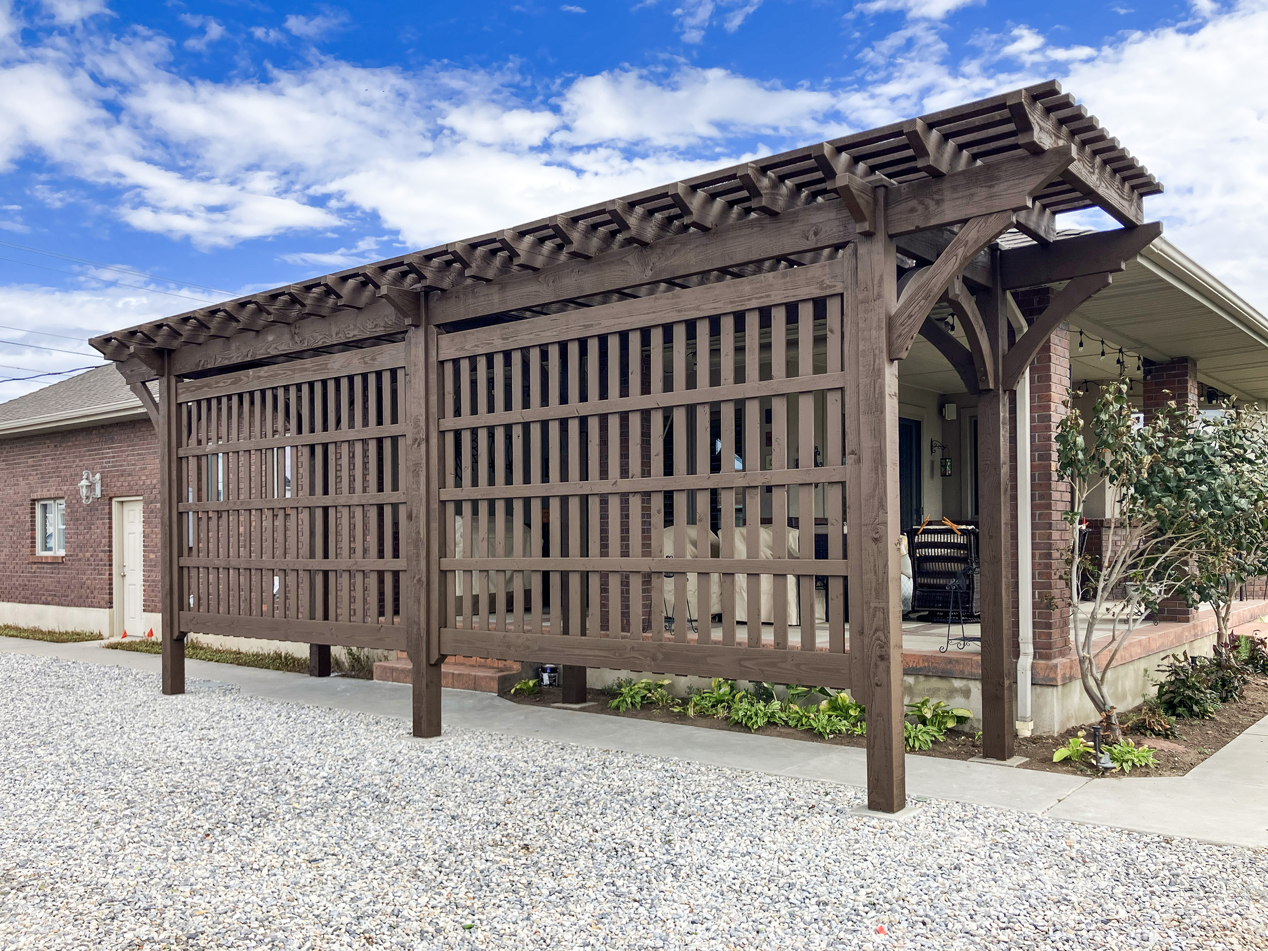 Timber Frame Privacy Pergola | Western Timber Frame®
