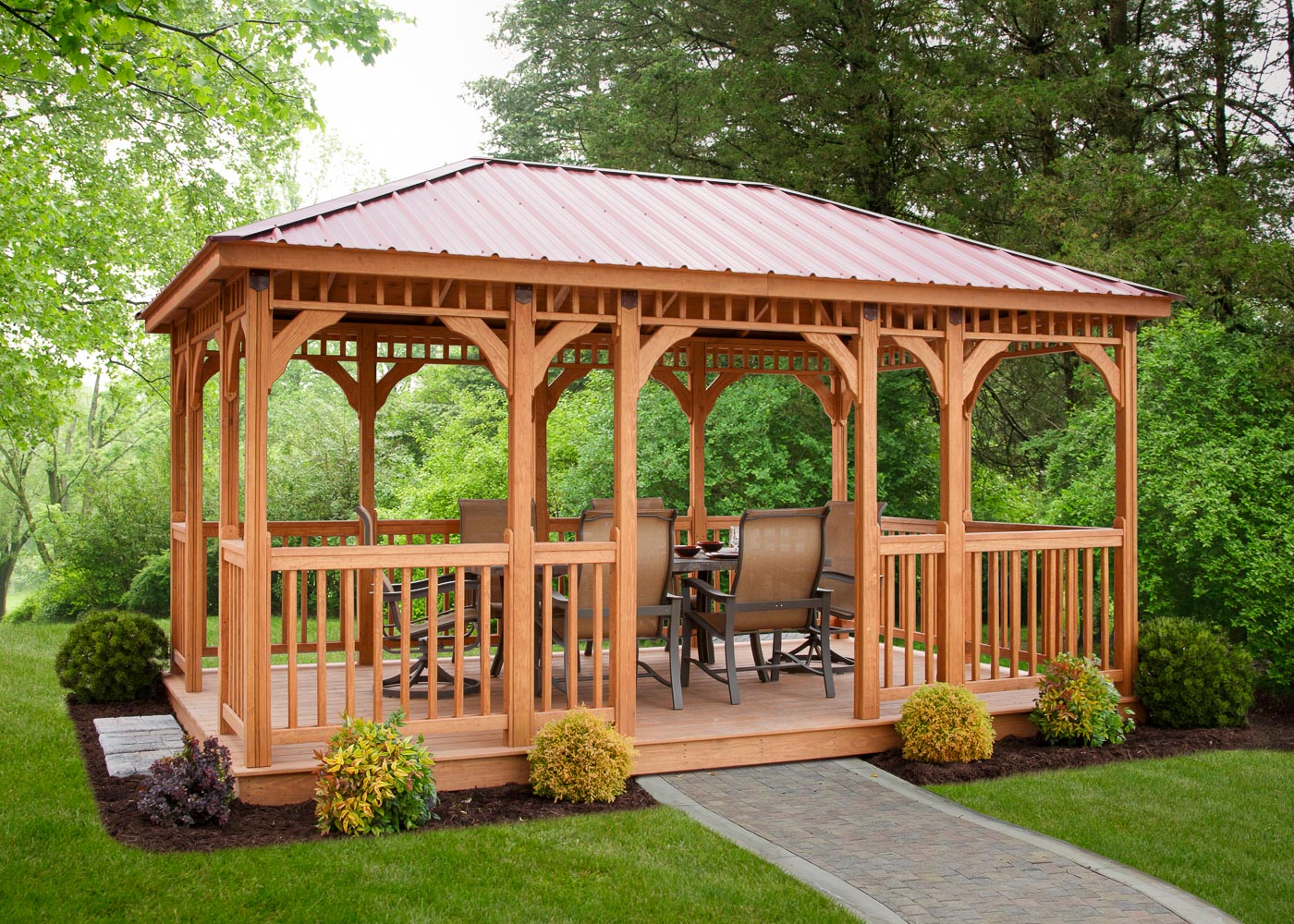 Wood Rectangular Gazebo | Millers Mini Barns