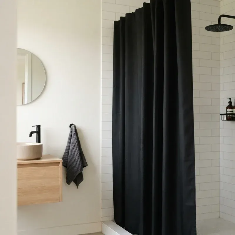 15 Black Shower Curtain Bathroom Ideas for Modern Style