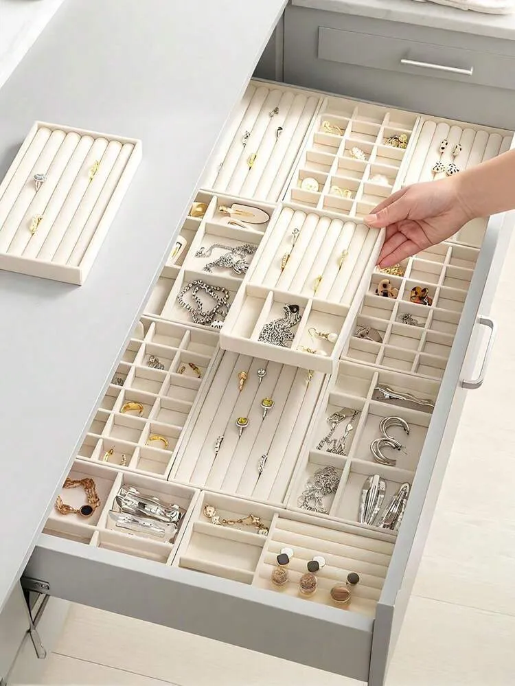 5/1pc Jewelry Tray, Elegant Stackable Jewelry Storage Box, Multi-Functional Ring Holder | SHEIN