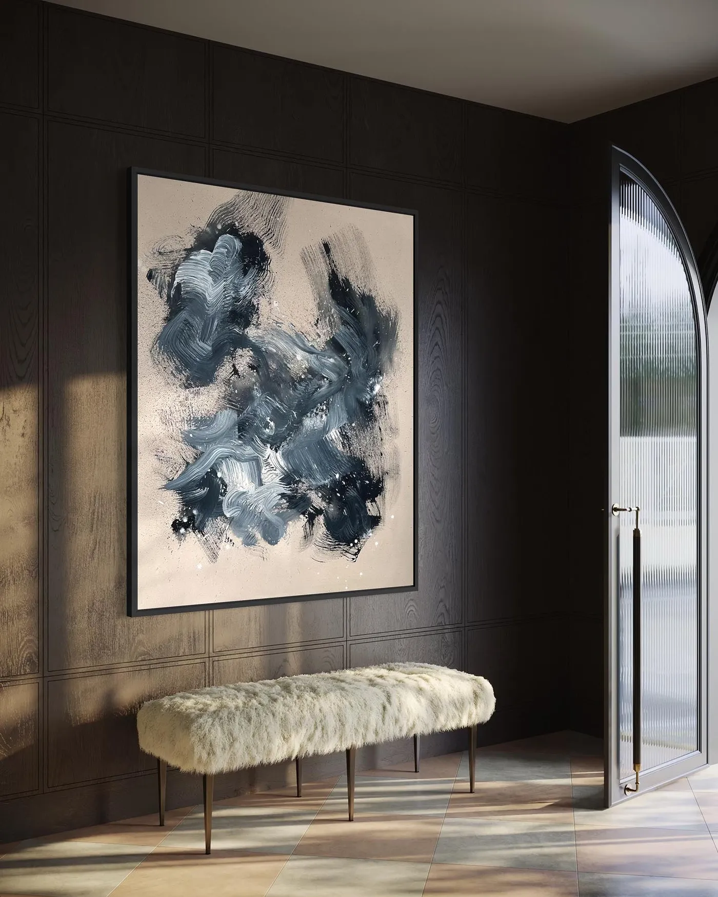 Abstract Paintings X-Large Wall Art Sage Green And Orange Twilight Abstract Painting Oversized Textured Modern
