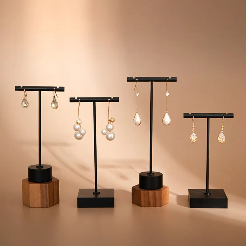 Black T Bar Earring Display Stand - haruretro.com