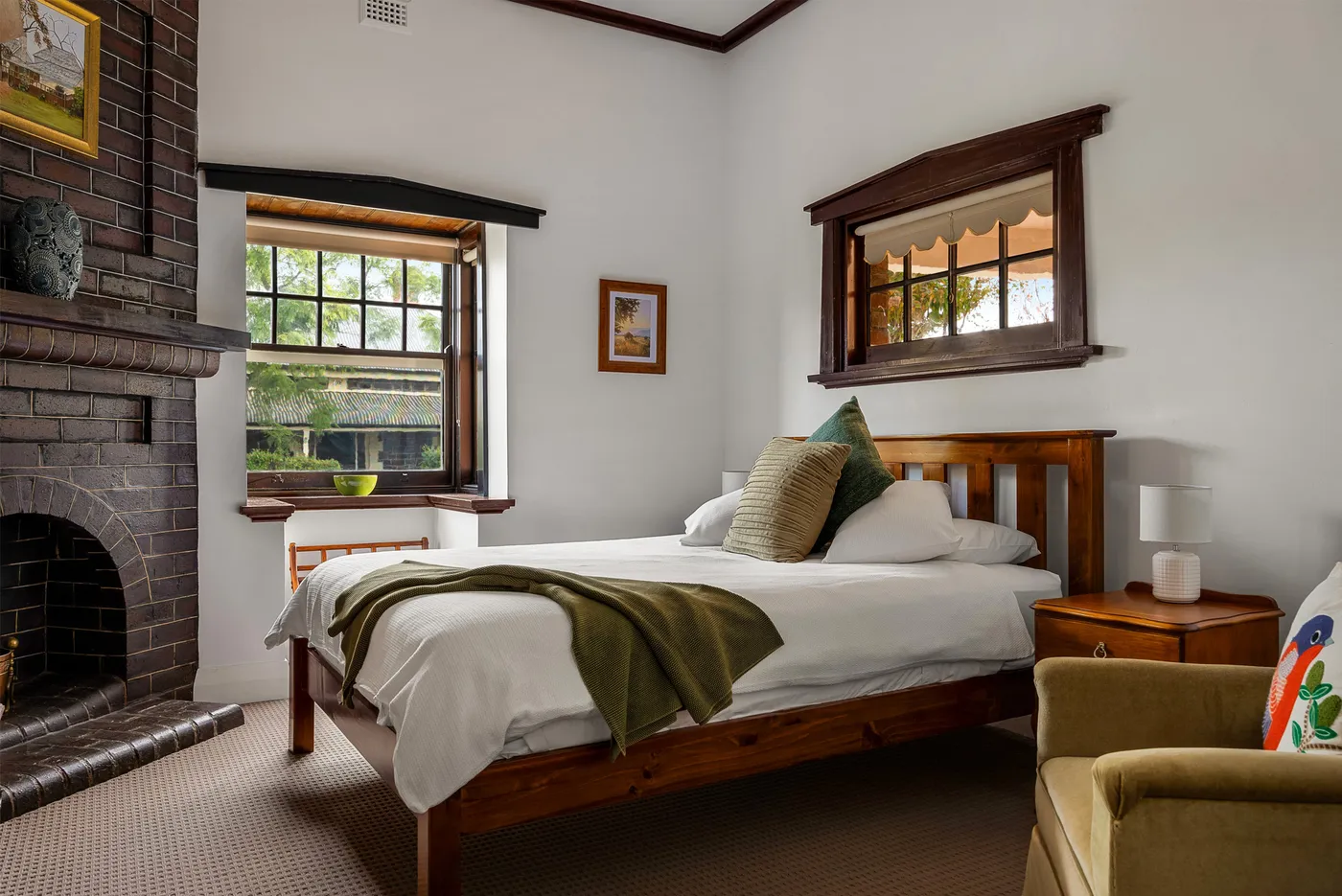 Cozy Bedroom with Fireplace | Whiterocks Tanunda | Book Now