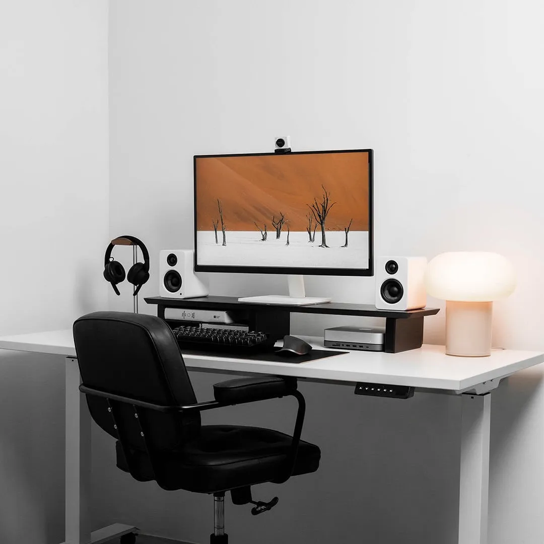 Desk Shelf System Monitor Stand | Black Wood
