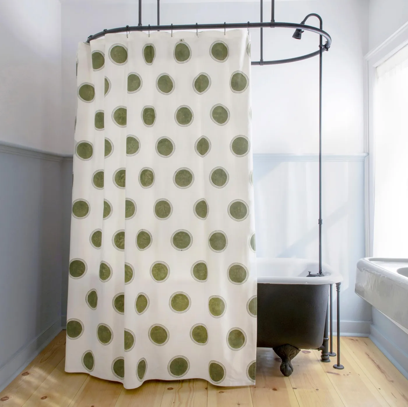 Dot Shower Curtain in Olive – Les Indiennes