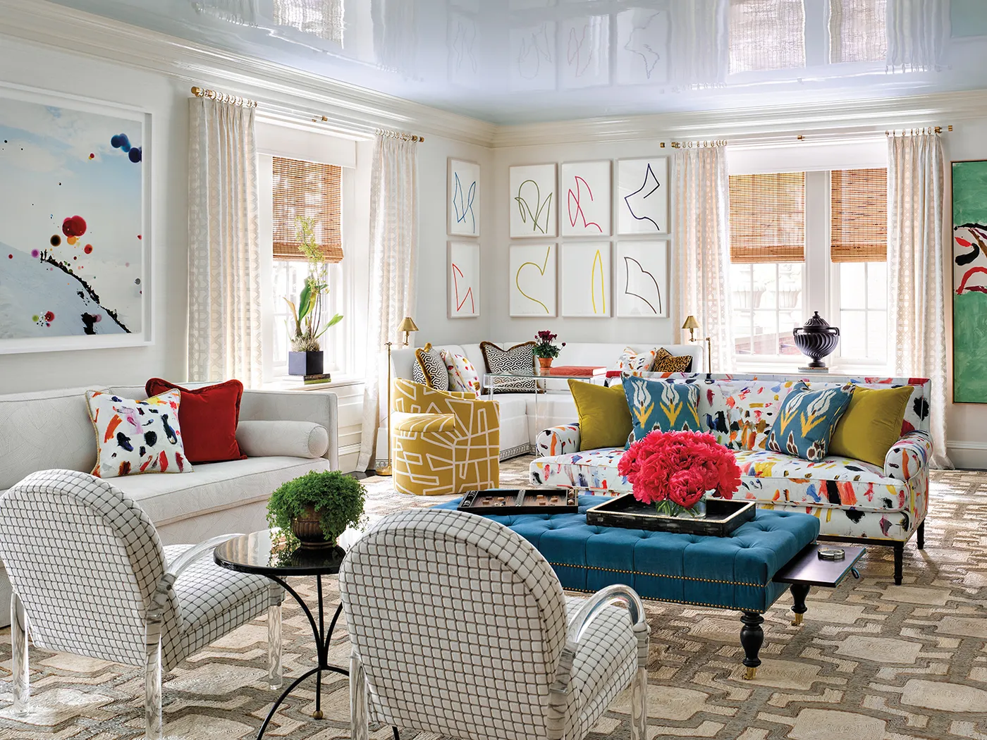 Eclectic Living Room In A Classic Park Avenue Apartment | LUXE Interiors + Design