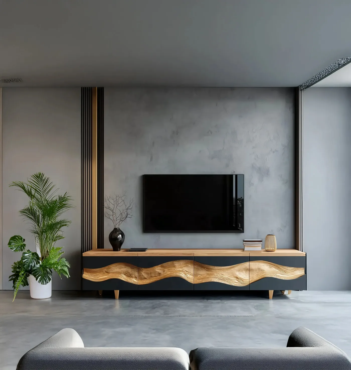 Farmhouse TV Console – Handmade Rustic Solid Wood TV Cabinet, Custom A