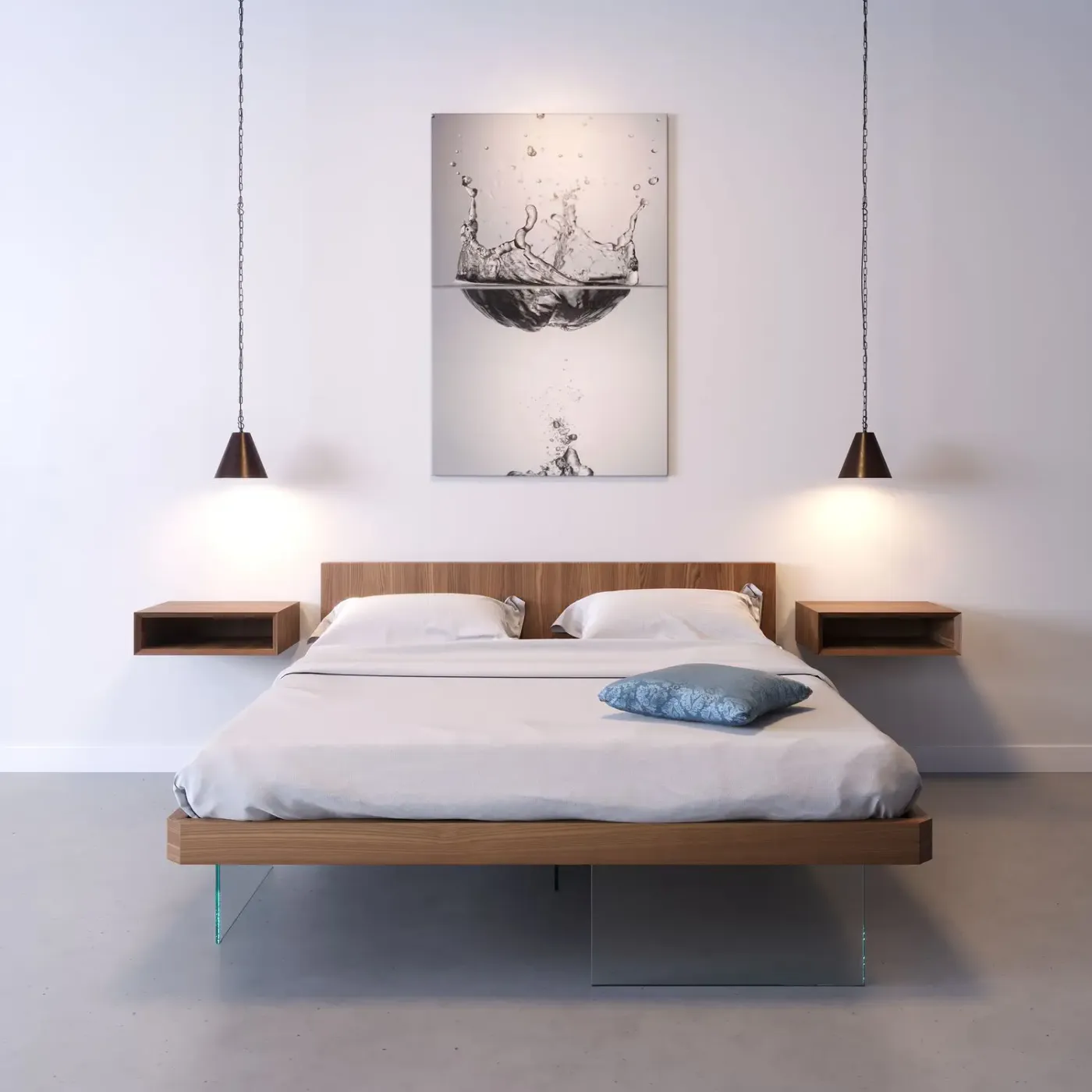 Floating bed - FIP PORTE - double / single / contemporary