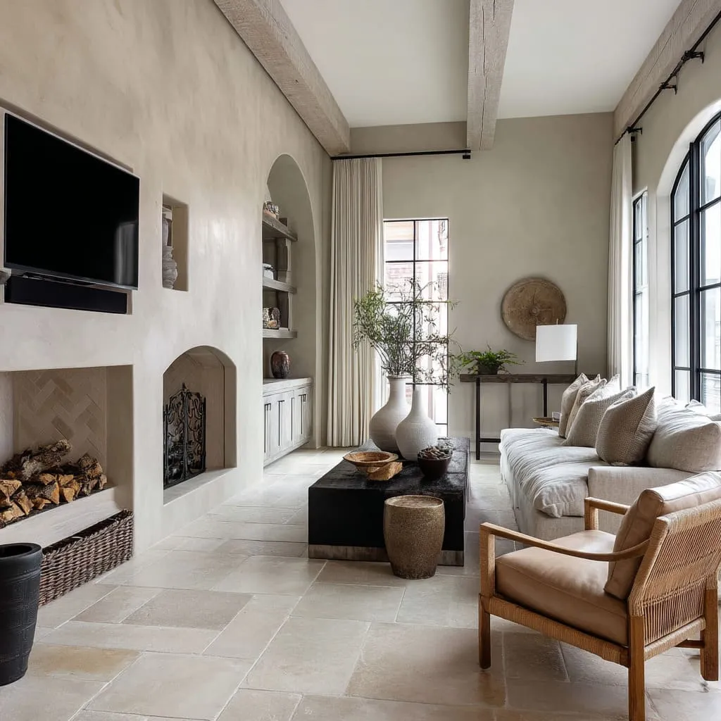 Fresh Tuscan Style Living Room Ideas: Plaster, Stone, Warmth