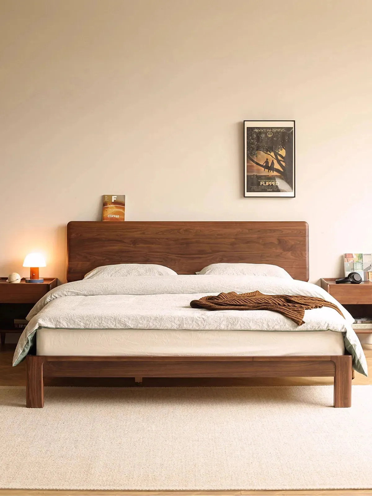 Haven Solid Walnut Platform Bed, No Box Spring | Walnutry