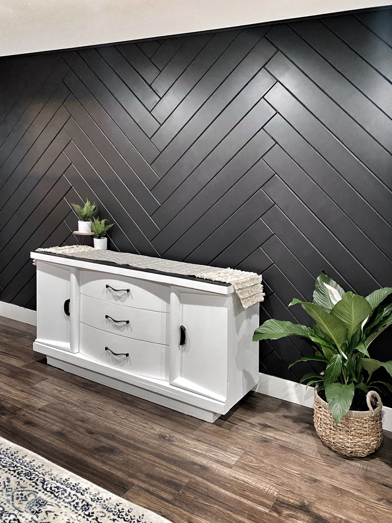 Herringbone Accent Wall - DIY - Home With Krissy