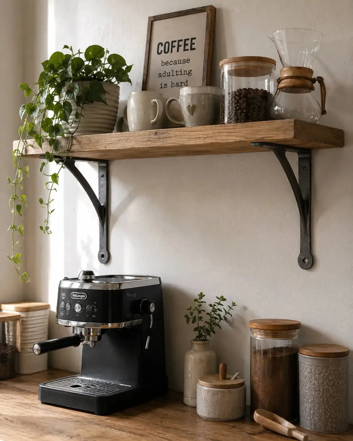 How to Create a Coffee Station Shelf at Home - Oakcrafts