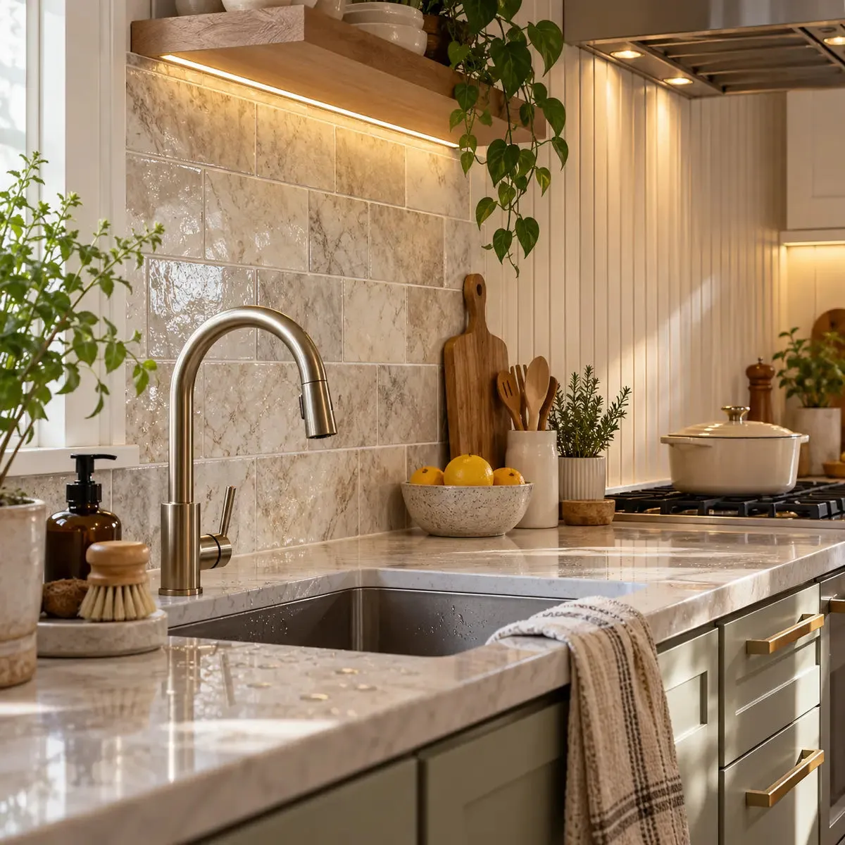 Kitchen Backsplash Moisture: Tile vs. Beadboard