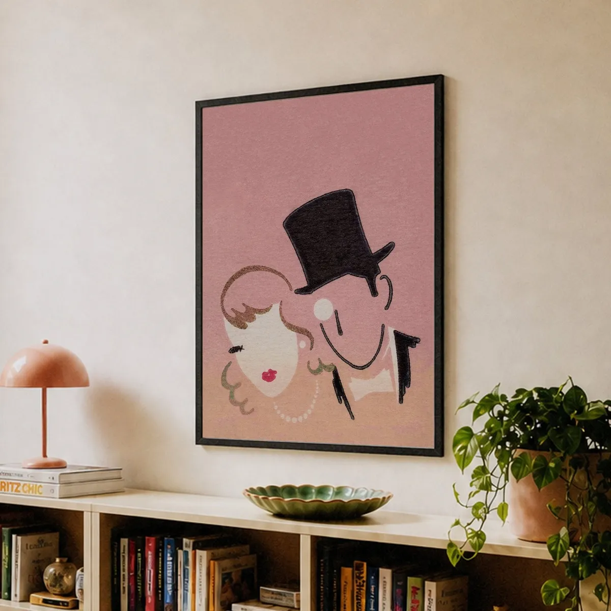Man And A Woman, Vintage Matchbox Label Art, Pink Wall Art Art Print by Vibrant Vintage – Fy!