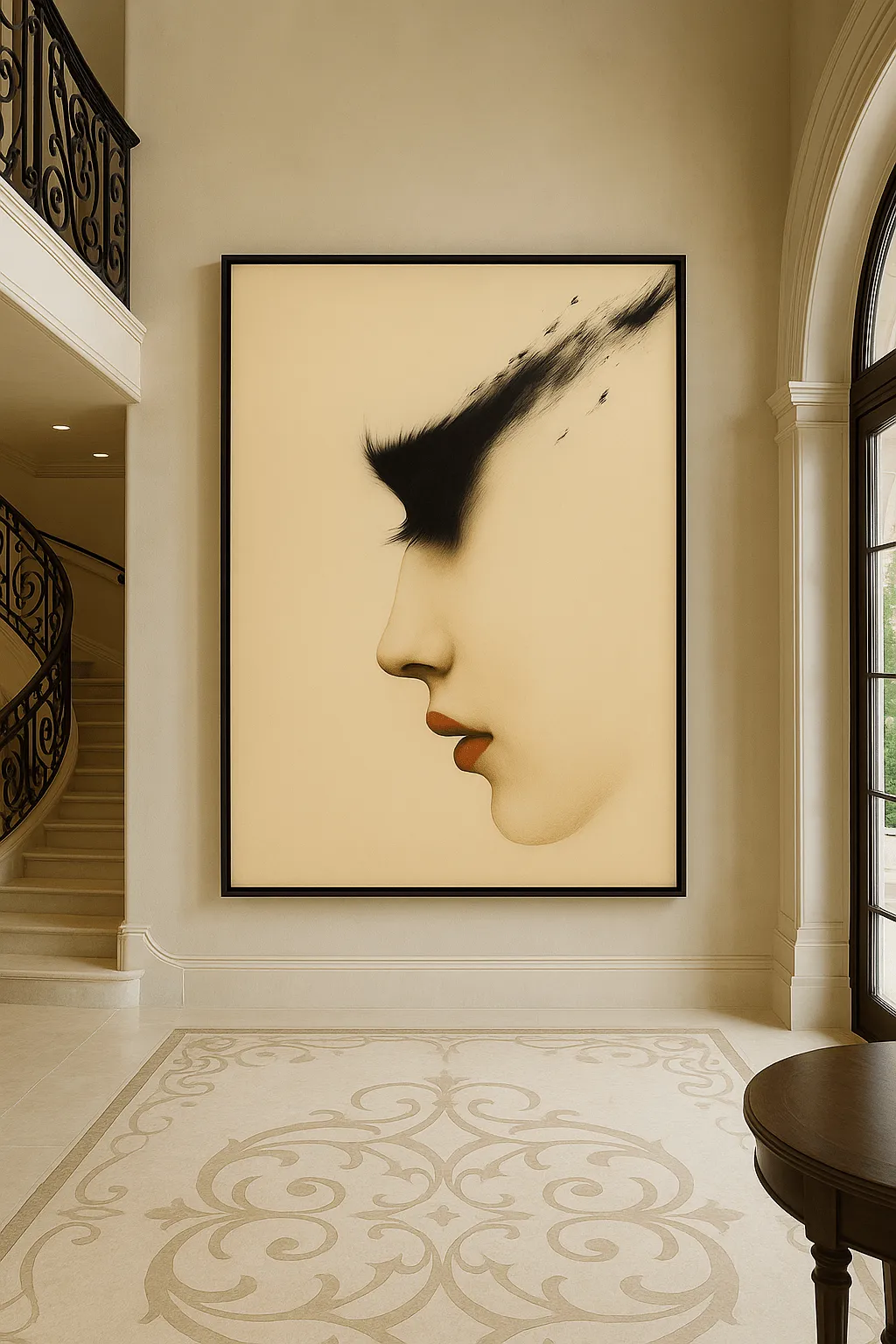 Minimalist Portrait Canvas Print — Whispered Profile | Rossetti Art