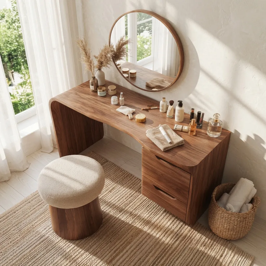 Modern Solid Wood Vanity Table - Bedroom Makeup Station | Ashdeco