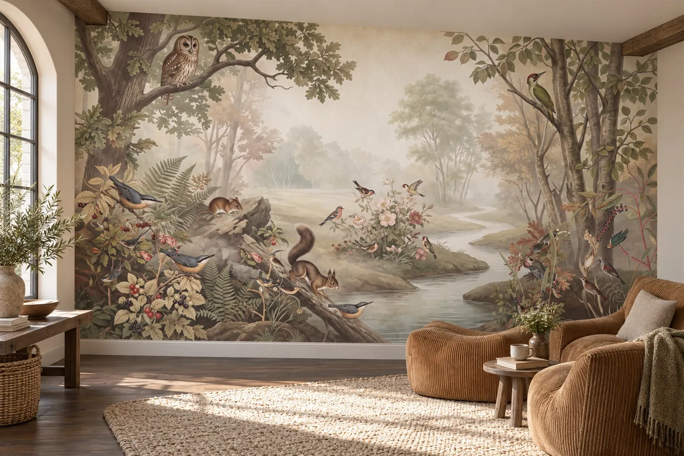 Peel and Stick Woodland Wall Mural for Feature Wall Bespoke Fine Art