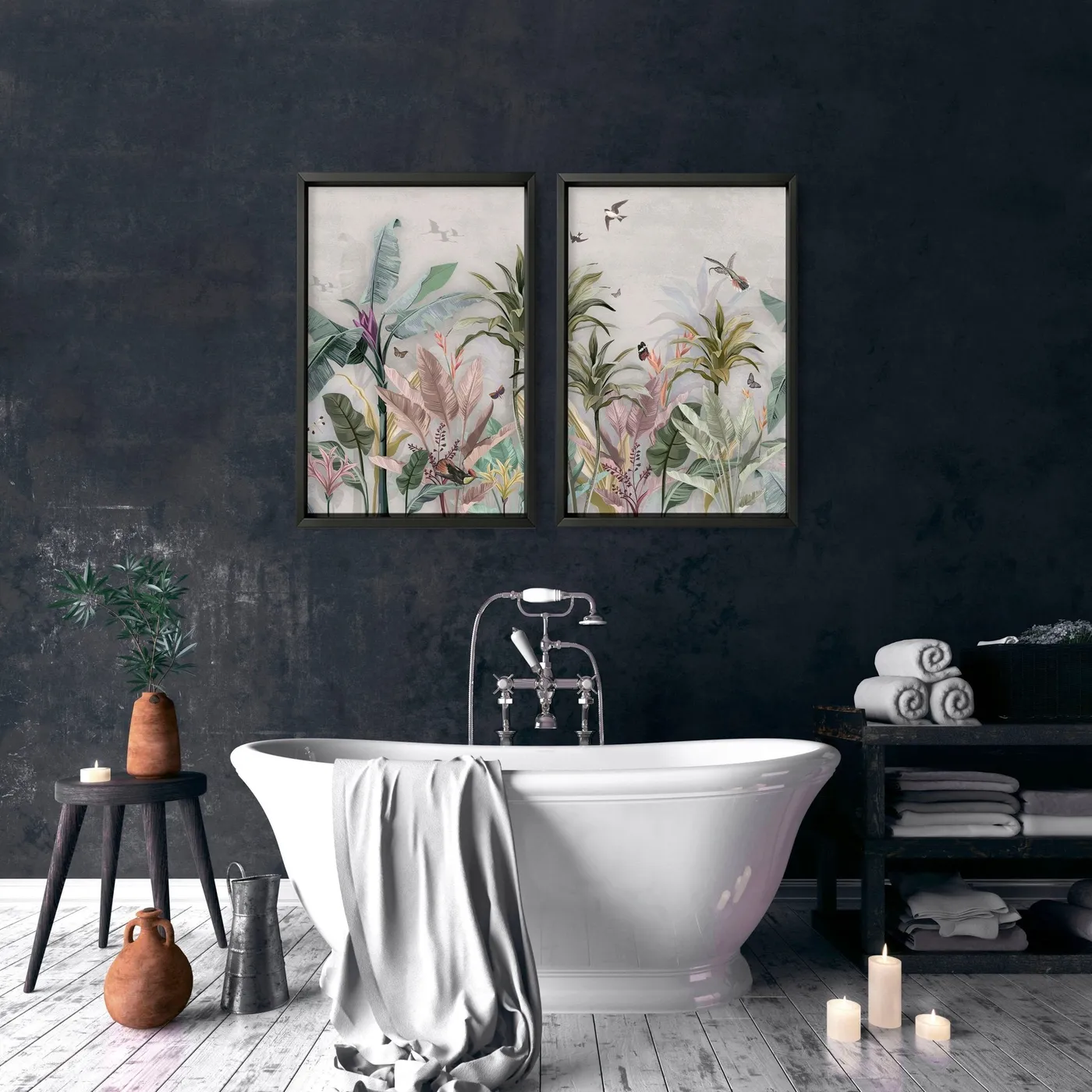 Pictures for Bathroom - Set of 2 framed wall art