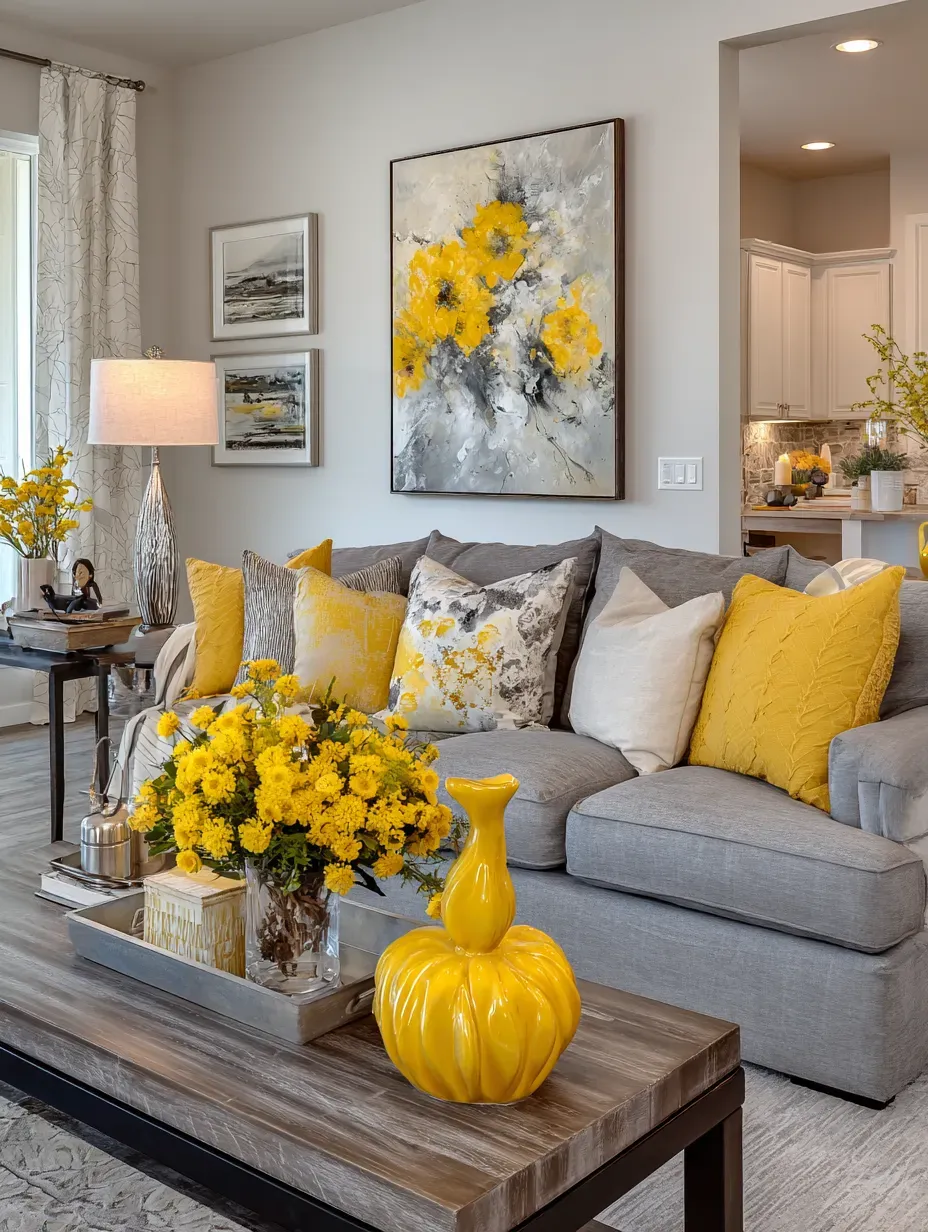 Radiant Yellow: Boosting Mood in the Living Room! ☀️