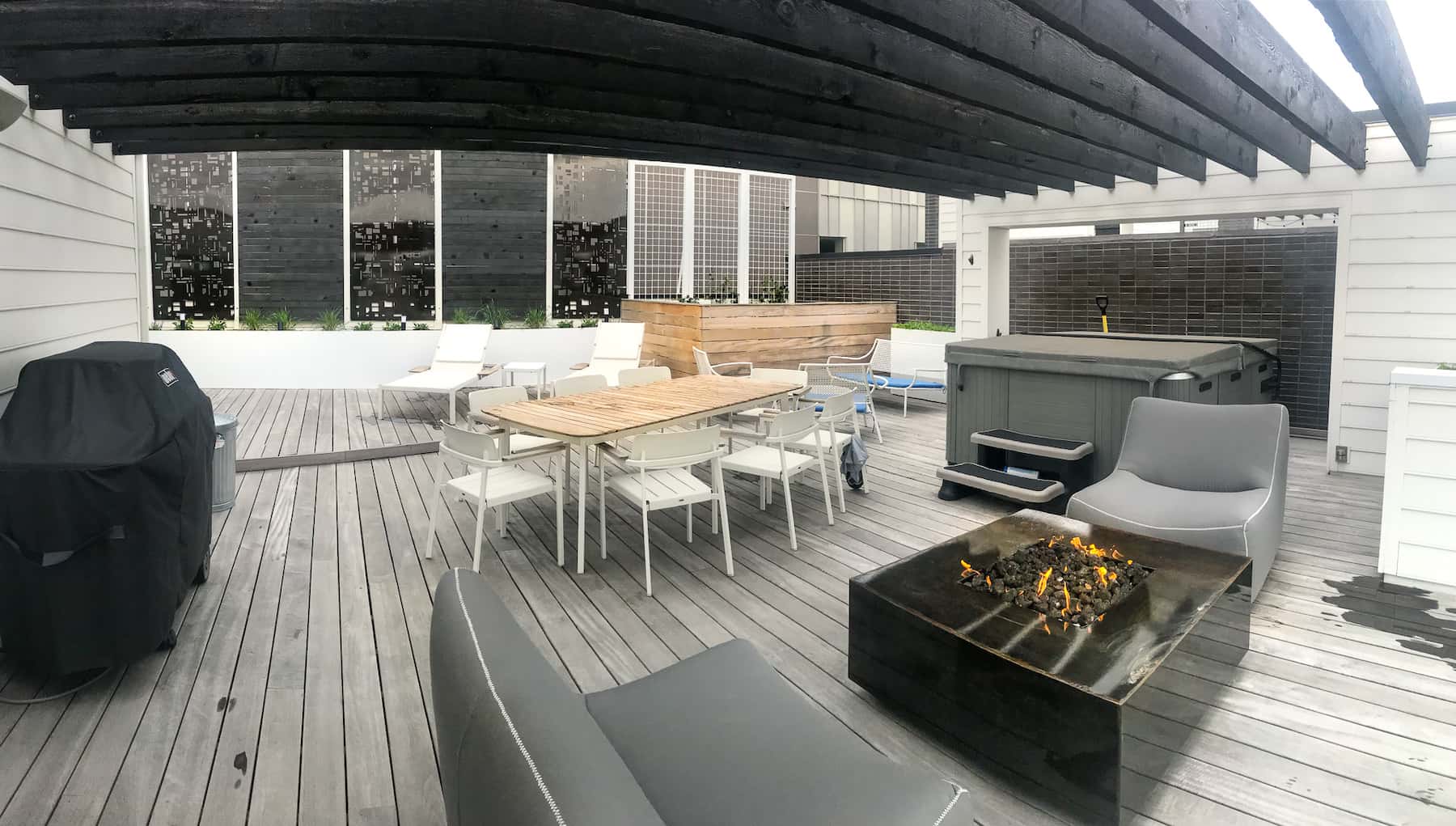 Rooftop Deck With Privacy Wall - LoHi, Denver - Landscape Design Build - Denver, CO