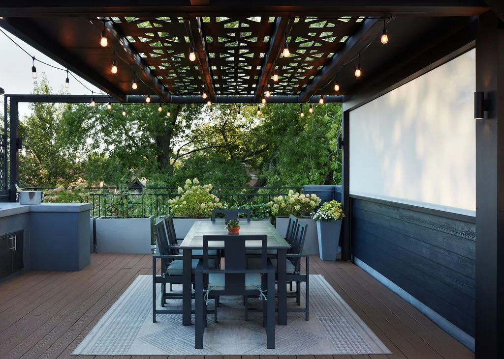 Rooftopia | Rooftop Decks, Gardens & Urban Landscapes -Bucktown Covered Rooftop Deck & Garden Design | Rooftopia