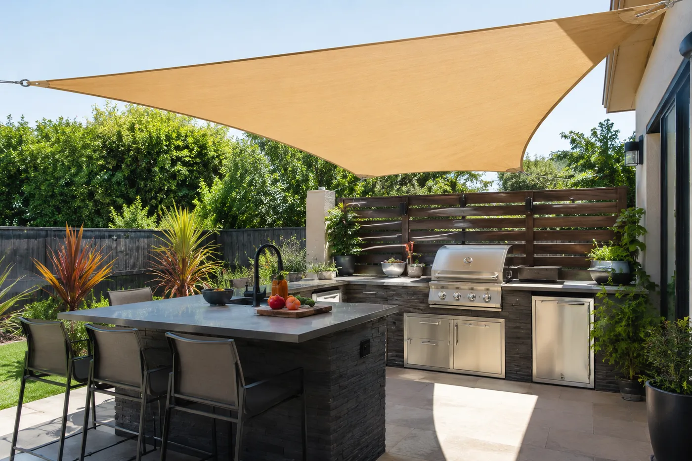 Shade Sail for Outdoor Kitchen: Design & Material Guide