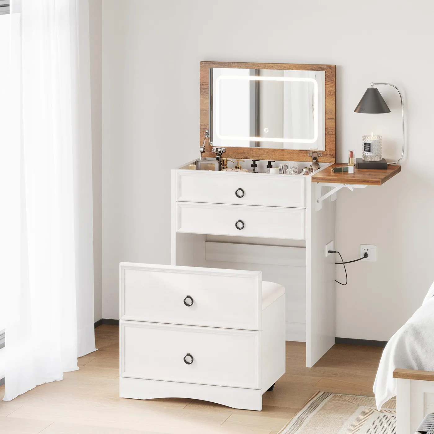 Small White Makeup Vanities White Makeup Vanities For Bright Spaces Lowe's