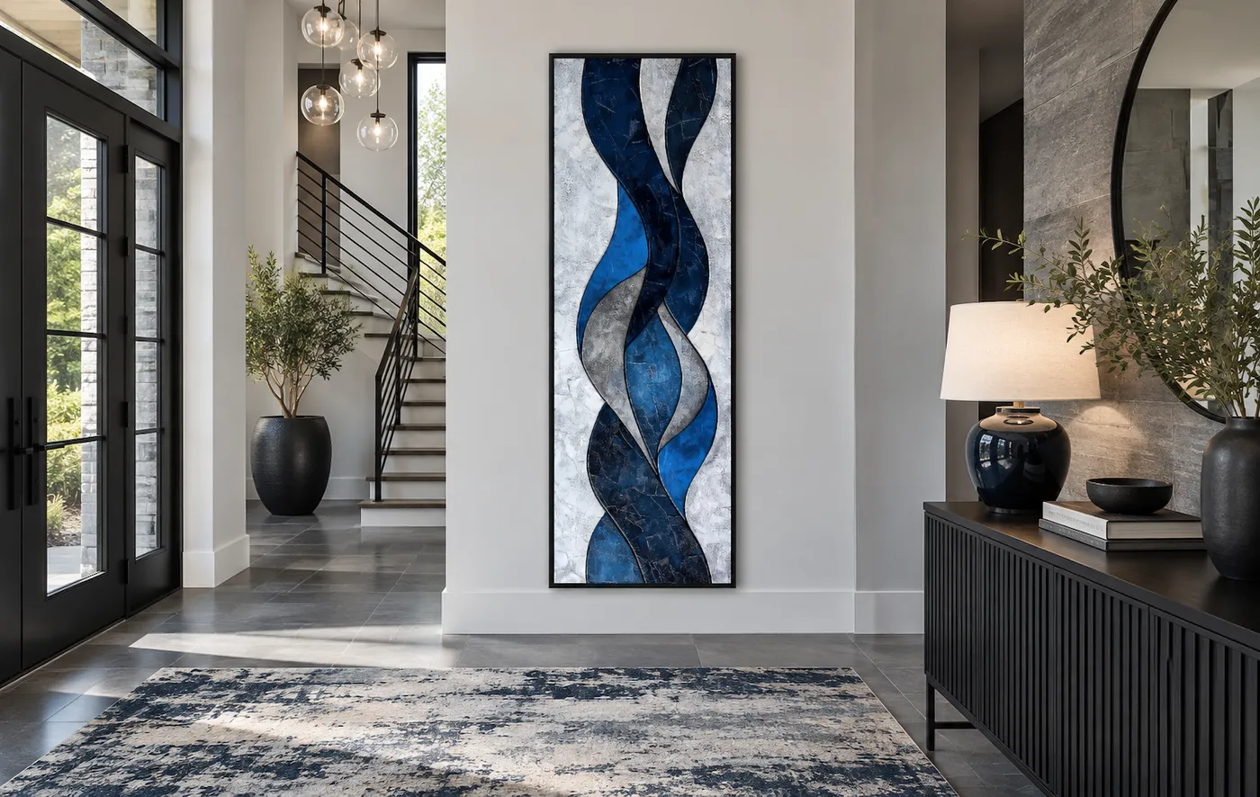 Tall Narrow Vertical Framed Canvas Wall Art – Wall Decor Delights