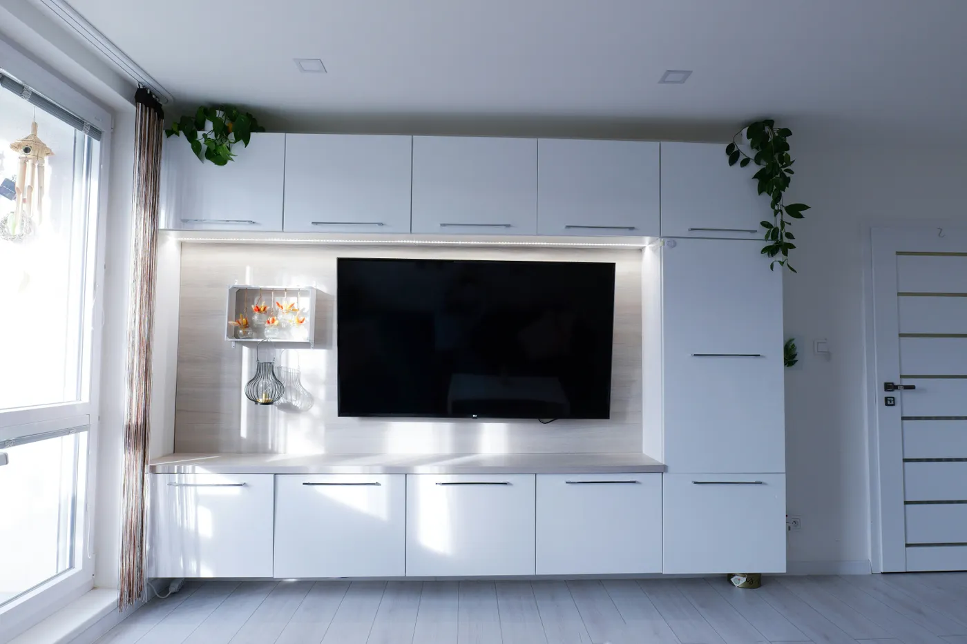 This modern, minimalist apartment was our first home before we moved in 2024. Capturing the clean aesthetic and ambient lighting before saying goodbye.