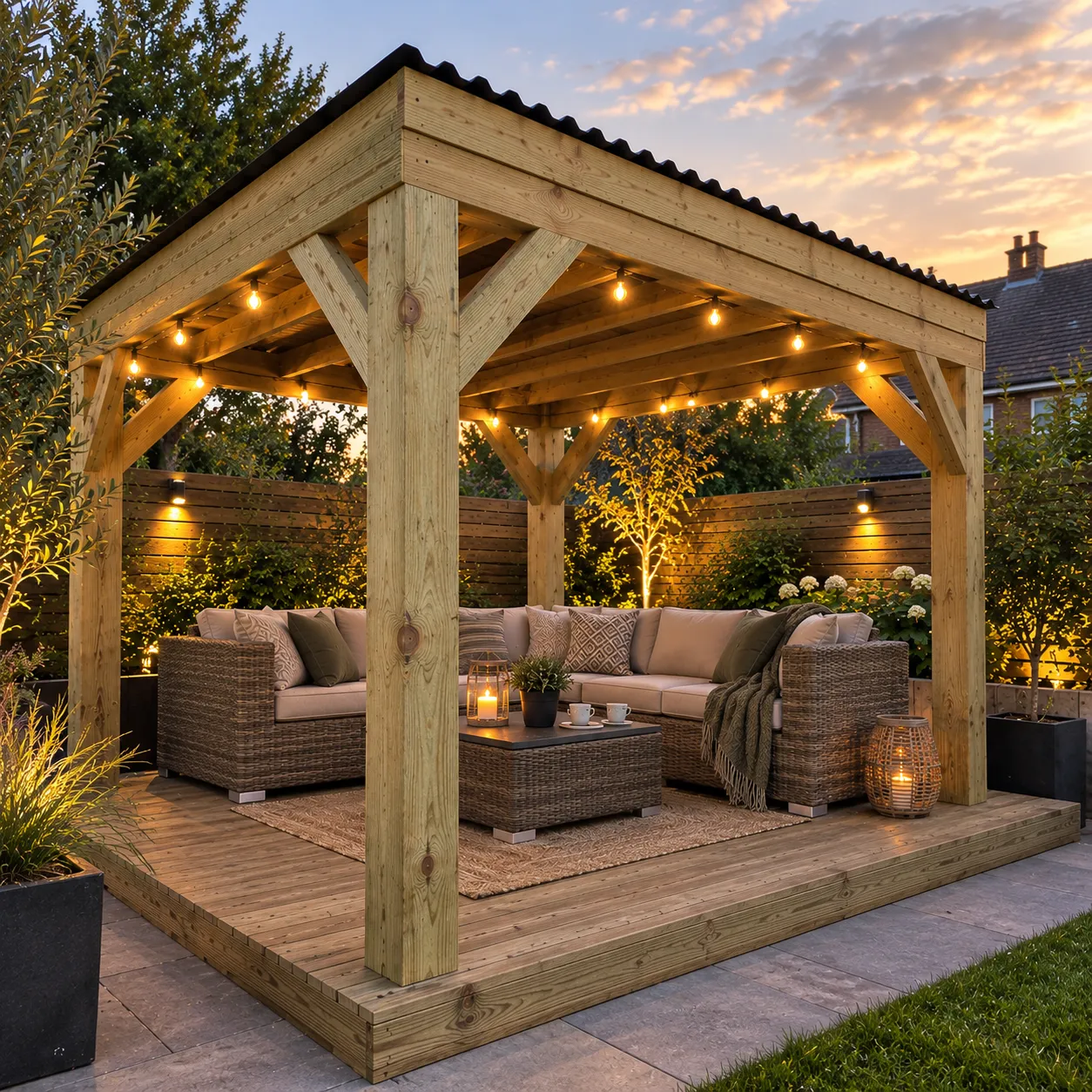 Wychwood Black Roofed Pergolas: A Perfect Outdoor Retreat – Timbakit